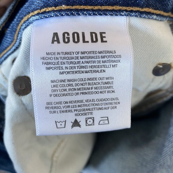 Agolde Premium Jeans Medium-Dark Blue High Rise - Picture 8 of 9
